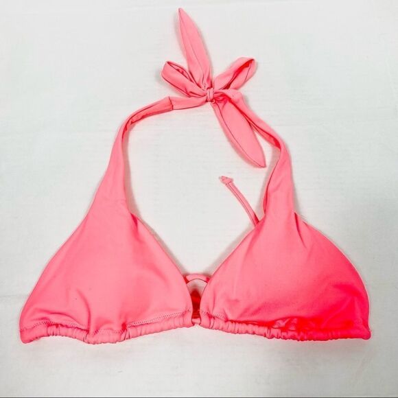 Victoria’s Secret Neon Pink Halter String Bikini Top - Picture 1 of 3